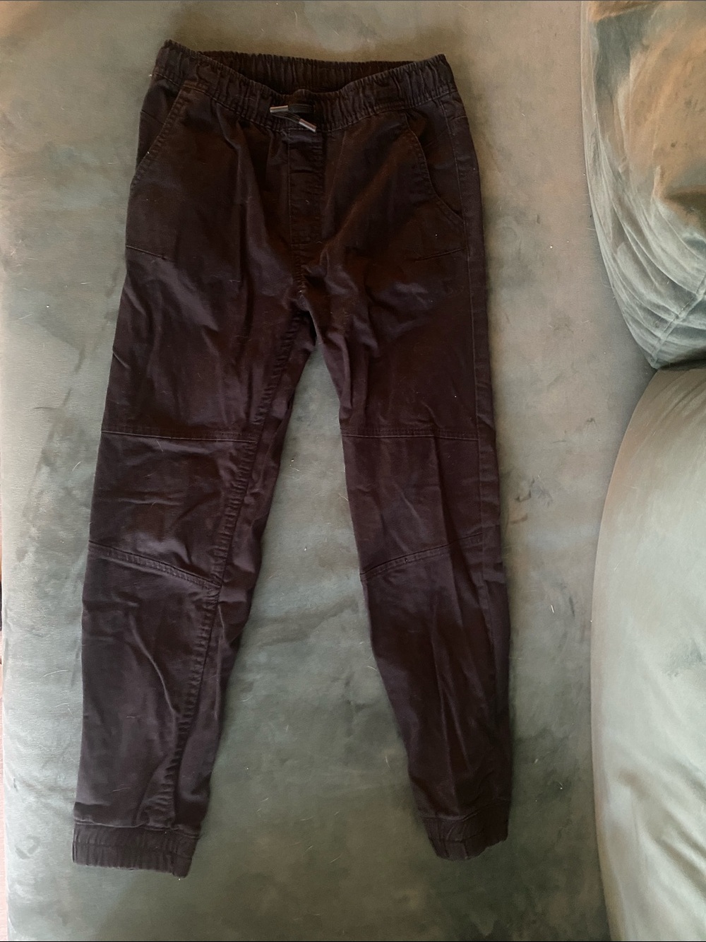 Kids Elastic Waist Black Joggers